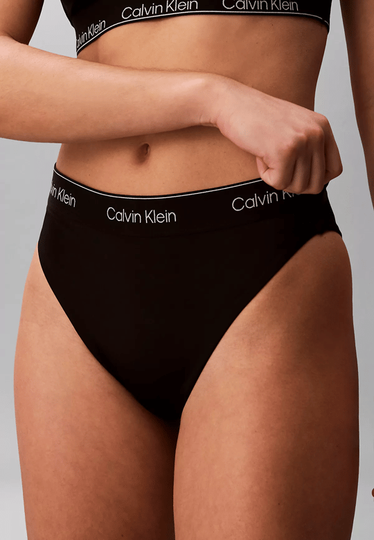 Calvin Klein Calvin Klein Kadın Logo İmzalı Elastik Bel Bantlı Brezilya Kesimi Siyah Bikini Altı LV00Q61131-UB1