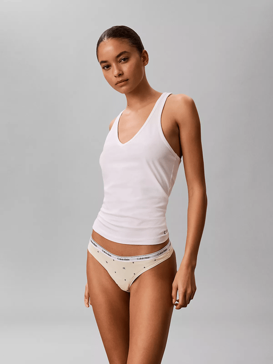 Calvin Klein Calvin Klein Kadın Logo İmzalı Elastik Bel Bantlı Pamuklu Beşli Paket Gri Külot LV00QD5221-3KW