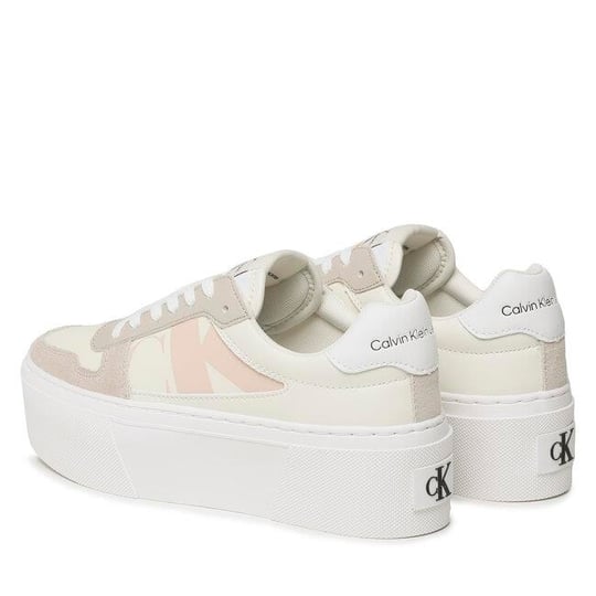 Calvin Klein Calvin Kleın Kadın Logolu Bağcıklı Günlük Kullanım Ekru Sneaker YW0YW01227-YBI