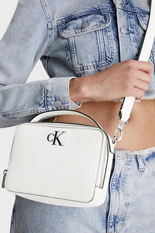 Calvin Klein Calvin Kleın Kadın Logolu Deri Günlük Kullanım Beyaz Omuz Çantası K60K610683-YAF