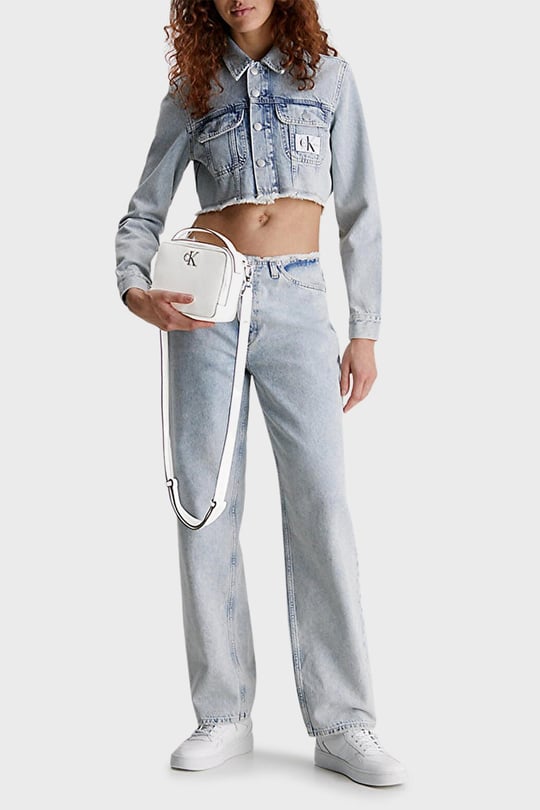 Calvin Klein Calvin Kleın Kadın Logolu Deri Günlük Kullanım Beyaz Omuz Çantası K60K610683-YAF