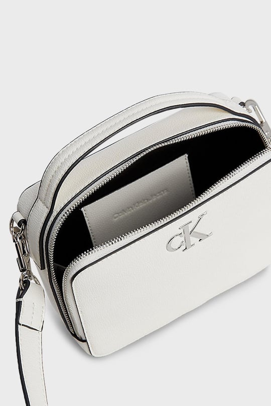 Calvin Klein Calvin Kleın Kadın Logolu Deri Günlük Kullanım Beyaz Omuz Çantası K60K610683-YAF