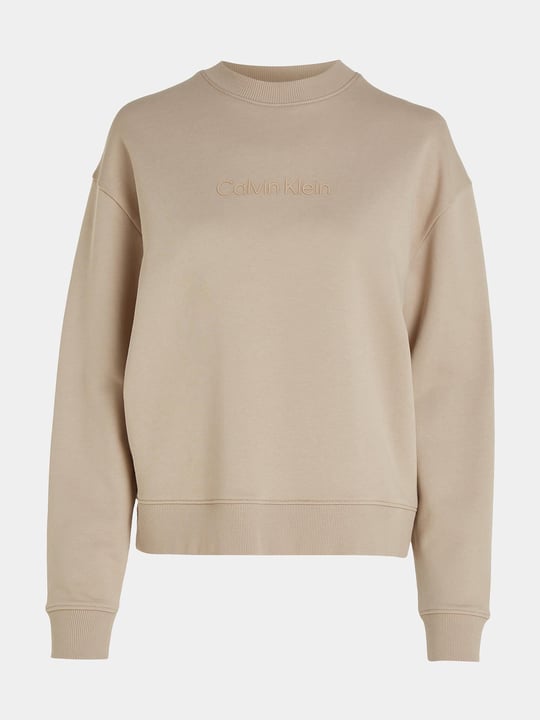 Calvin Klein Calvin Kleın Kadın Logolu Yuvarlak Yakalı Uzun Kollu Günlük Kullanım Kahverengi Sweatshirt K20K205450-PDZ