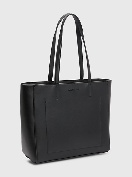 Calvin Klein Calvin Kleın Kadın Logolu Deri Fermuarlı Günlük Kullanım Siyah El Çantası K60K610276-BDS
