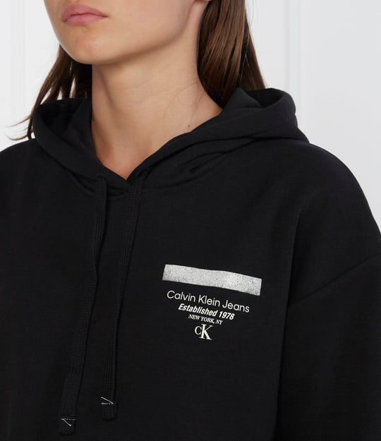 Calvin Klein Calvin Kleın Kadın Marka Logolu Uzun Kollu Rahat Siyah Sweatshirt J20J221945-BEH