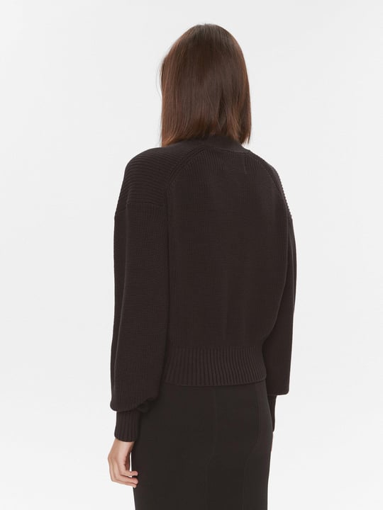 Calvin Klein Calvin Kleın Kadın Marka Logolu Uzun Kollu Rahat Siyah Kazak J20J221973-LCE