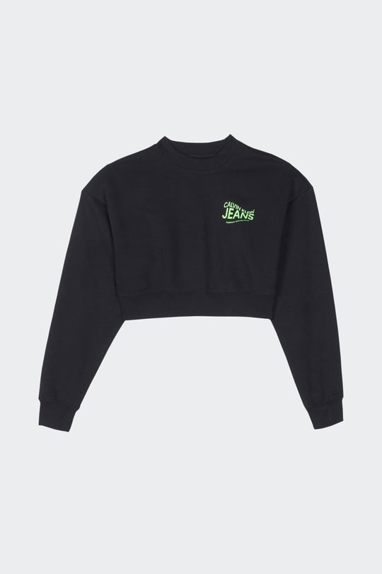 Calvin Klein Calvin Kleın Kadın Marka Logolu Uzun Kollu Rahat Siyah Sweatshirt J20J222227-BEH
