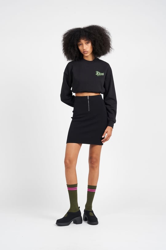 Calvin Klein Calvin Kleın Kadın Marka Logolu Uzun Kollu Rahat Siyah Sweatshirt J20J222227-BEH