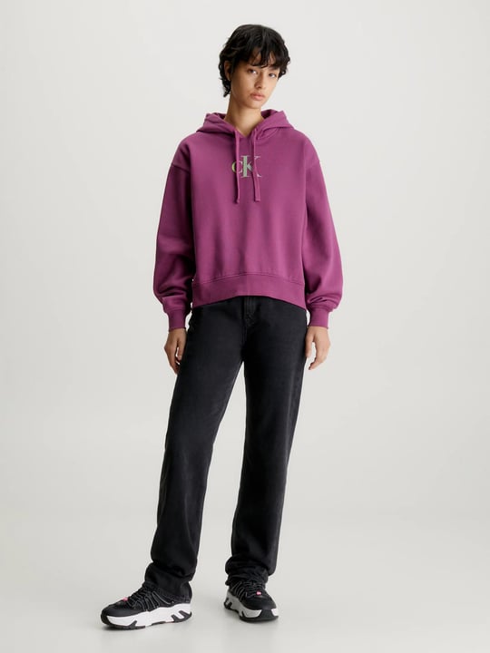 Calvin Klein Calvin Kleın Kadın Marka Logolu Uzun Kollu Rahat Mor Sweatshirt J20J222346-VAC
