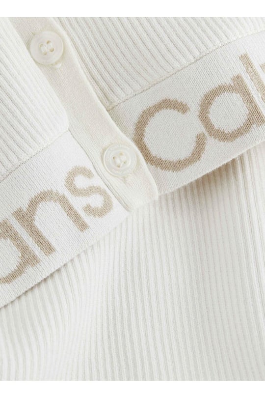 Calvin Klein Calvin Kleın Kadın Marka Logolu Uzun Kollu Rahat Bej Kazak J20J221961-YBI