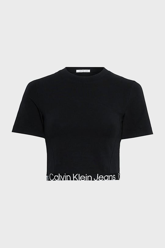 Calvin Klein Calvin Kleın Kadın Marka Logo Detaylı Kısa Kollu Yuvarlak Yakalı Siyah T-Shirt J20J222189-BEH