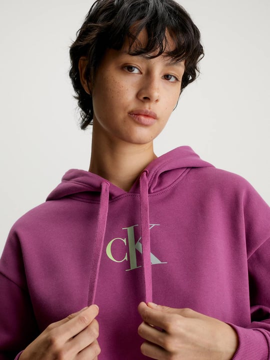 Calvin Klein Calvin Kleın Kadın Marka Logolu Uzun Kollu Rahat Mor Sweatshirt J20J222346-VAC