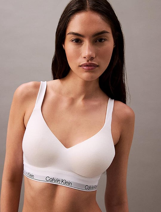 CALVIN KLEIN Calvin Kleın Kadın Marka Logolu Lastikli Normal Kalıp Beyaz Spor Büstiyer 000QF7900E-100