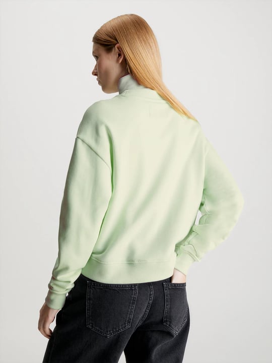 Calvin Klein Calvin Kleın Kadın Marka Logolu Uzun Kollu Rahat Su Yeşili Sweatshirt J20J222344-LCE