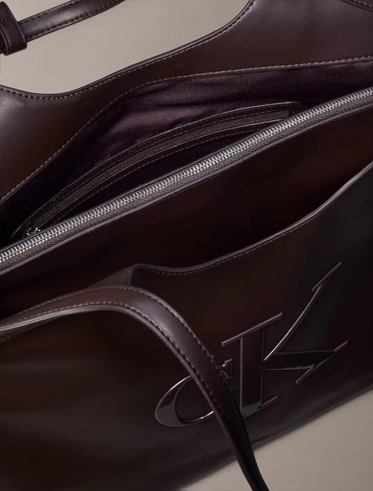 Calvin Klein Calvin Klein Kadın Marka Logolu Düz Deri Kısa Askılı Koyu Kahve Çanta LV04F3562G-BAL