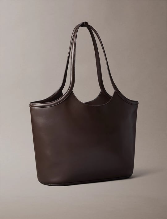 Calvin Klein Calvin Klein Kadın Marka Logolu Düz Deri Kısa Askılı Koyu Kahve Çanta LV04F3562G-BAL