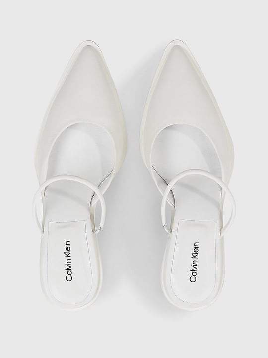 Calvin Klein Calvin Kleın Kadın Marka Logolu Düz Taban Kaydırmaz Günlük Kullanım Beyaz Klasik Topuklu Ayakkabı HW0HW01991-YBR