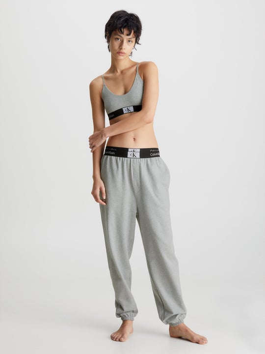 Calvin Klein Calvin Kleın Kadın Marka Logolu Askılı Spor Giyim Günlük Gri Büstiyer 000QF7216E-P7A
