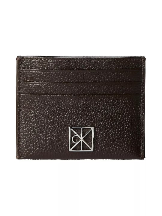 Calvin Klein Calvin Klein Kadın Metalik CK Logolu Hakiki Deri Kahverengi Kartlık LV04F1119G-BAL