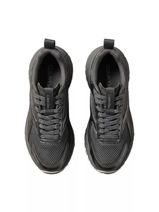 Calvin Klein Calvin Klein Kadın Metalik Detaylı File ve Deri Karışımlı CK Şerit Logolu Gri1 Sneaker HW0HW03251-0IQ