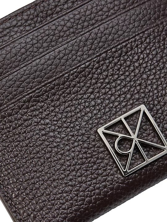 Calvin Klein Calvin Klein Kadın Metalik CK Logolu Hakiki Deri Kahverengi Kartlık LV04F1119G-BAL