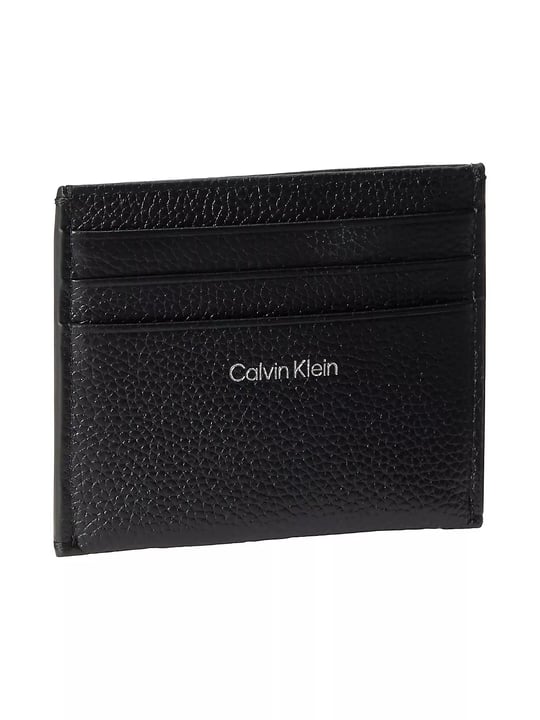 Calvin Klein Calvin Klein Kadın Metalik CK Logolu Hakiki Deri Siyah Kartlık LV04F1119G-UB1