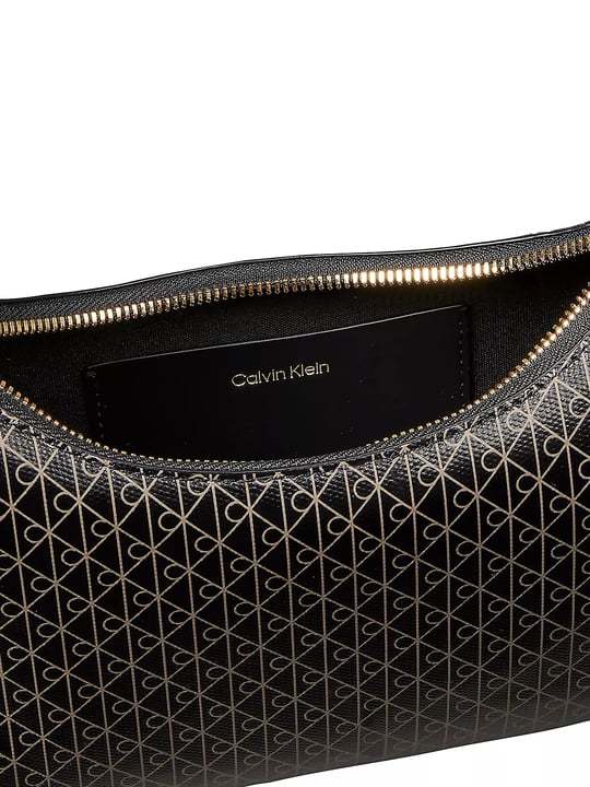 Calvin Klein Calvin Klein Kadın Monogram Logo Desenli Küçük Boy Omuz Askılı Siyah Çanta LV04F3889G-2XA