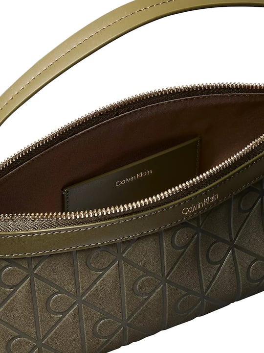 Calvin Klein Calvin Klein Kadın Monogram Logo Desenli Üstten Tutmalı Çıkarılabilir Omuz Askılı Fermuarlı Yeşil Çanta LV04F3879G-LI1