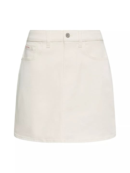 Calvin Klein Calvin Klein Kadın Normal Bel Mini Kot Beyaz Etek LV047G634G-YAS