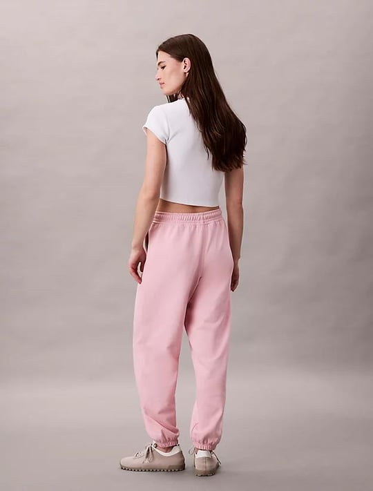 Calvin Klein Calvin Klein Kadın Normal Kesim Beli ve Paçası Lastikli Pamuk Karışımlı CK Logolu Pembe Eşofman Altı LV047B235G-TE0