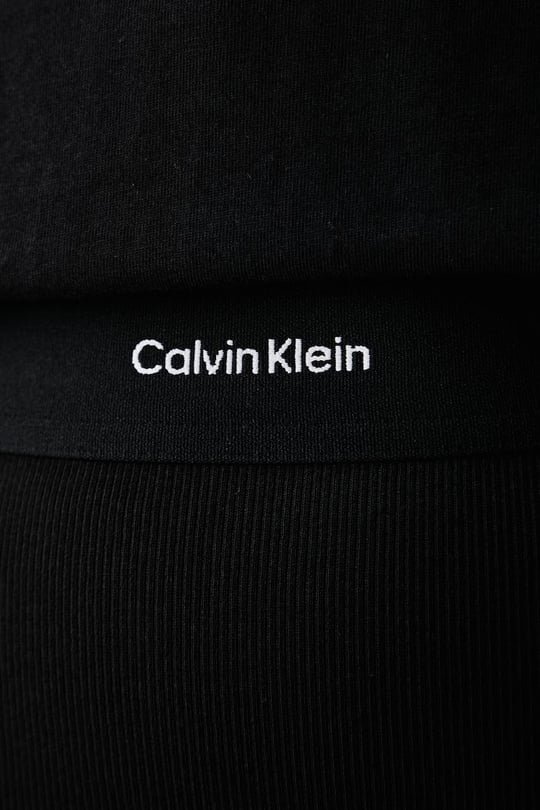 Calvin Klein Calvin Klein Kadın Normal Kalıp Beli Lastikli Pamuklu Fitilli Örgü Kumaş Midi Boy Siyah Etek LV047H241G-UB1