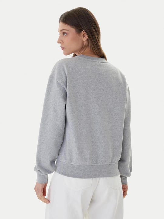 Calvin Klein Calvin Klein Kadın Normal Kalıp Pamuklu Logo İşlemeli Uzun Kollu Gri Sweatshirt LV047E825G-P79