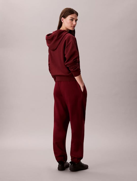 Calvin Klein Calvin Klein Kadın Normal Kesim Beli ve Paçası Lastikli Pamuk Karışımlı CK Logolu Kırmızı Eşofman Altı LV047B235G-WCV
