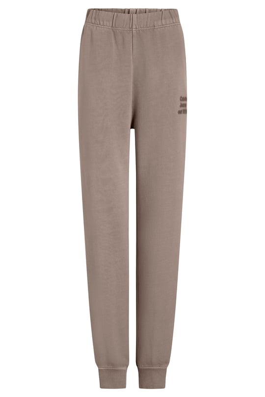 Calvin Klein Calvin Klein Kadın Normal Kesim Geniş Paça Dokuma Kumaş Beli ve Paçası Lastikli Bej Eşofman Altı J20J224989-PFW