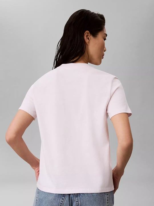 Calvin Klein Calvin Klein Kadın Normal Kalıp CK Logo Baskılı Yuvarlak Yakalı Kısa Kollu Pembe T-Shirt LV047H800G-3FS