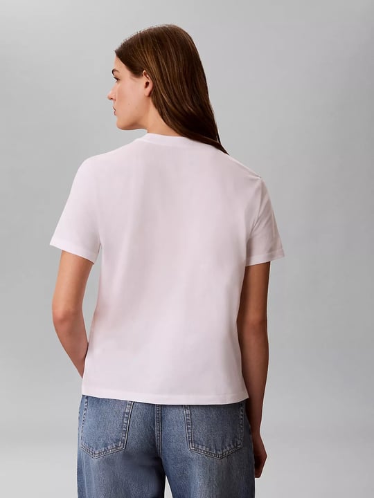Calvin Klein Calvin Klein Kadın Normal Kesim Yuvarlak Yakalı Logo Baskılı Pamuklu Kısa Kollu Beyaz T-Shirt LV047G804G-YAF