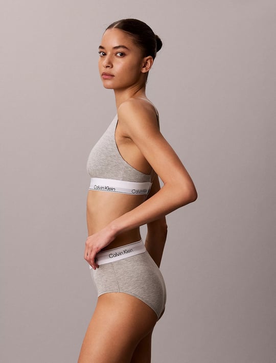Calvin Klein Calvin Klein Kadın Pamuk Modal Balensiz Push Up Üçgen Kaplı Çıkarılabilir Dolgulu Gri Bralet LV00QF8990-P7A