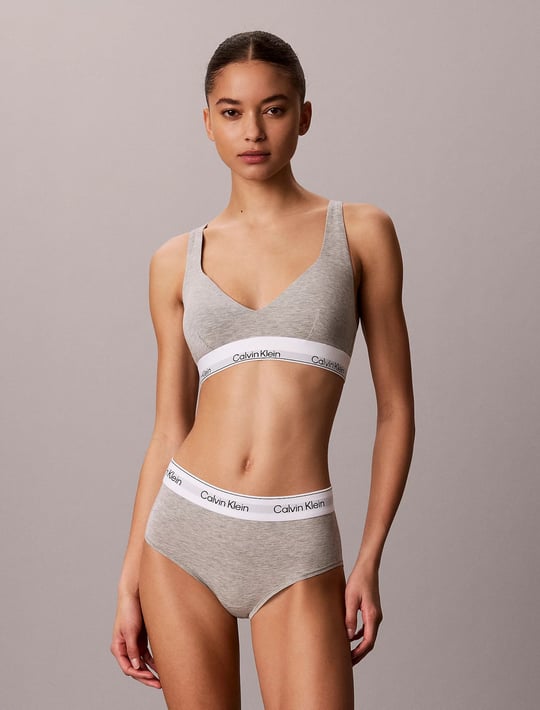 Calvin Klein Calvin Klein Kadın Pamuk Modal Balensiz Push Up Üçgen Kaplı Çıkarılabilir Dolgulu Gri Bralet LV00QF8990-P7A