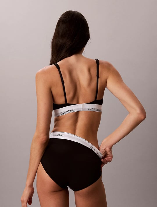 Calvin Klein Calvin Klein Kadın Pamuk Modal Balensiz Push Up Üçgen Kaplı Çıkarılabilir Dolgulu Siyah Bralet LV00QF8990-UB1