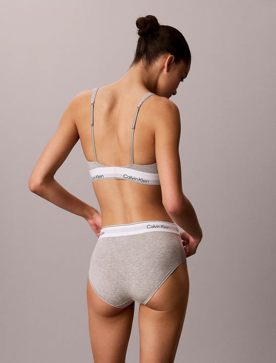 Calvin Klein Calvin Klein Kadın Pamuk Modal Balensiz Push Up Üçgen Kaplı Çıkarılabilir Dolgulu Gri Bralet LV00QF8990-P7A