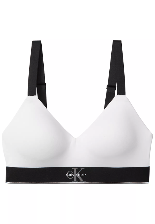 Calvin Klein Calvin Klein Kadın Pamuklu Elastik Logo Desenli Bel Bantlı Beyaz Büstiyer LV00QF8877-100