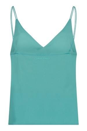 Calvin Klein Calvin Kleın Kadın Pamuklu V Yaka Regular Fit Yeşil Bluz K20K203781-L7R