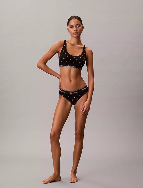 Calvin Klein Calvin Klein Kadın Pamuklu Logo Etiketli Elastik Bel Bantlı Siyah Sütyen LV00QF8503-PCS