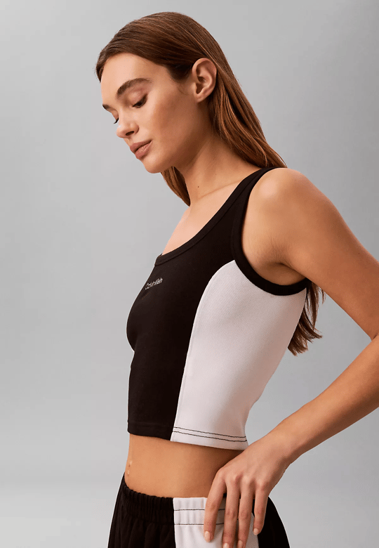 Calvin Klein Calvin Klein Kadın Pamuklu Logo Detaylı Dar Kesim Siyah Mayo LV00Q61152-UB1