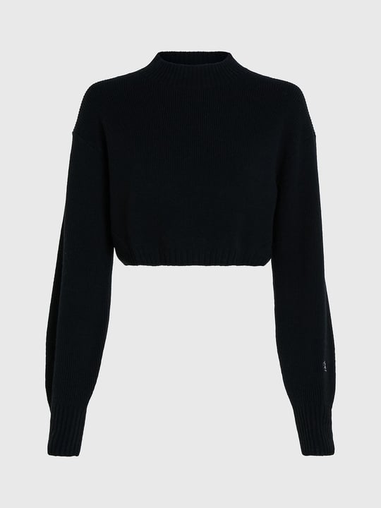 Calvin Klein Calvin Kleın Kadın Pamuklu Yuvarlak Yaka Marka Logolu Siyah Kazak J20J221962-BEH