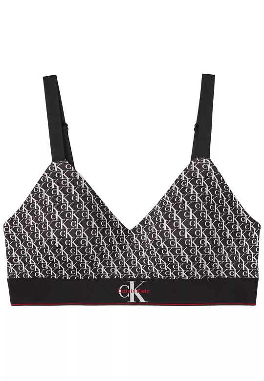 Calvin Klein Calvin Klein Kadın Pamuklu Elastik Logo Desenli Bel Bantlı Siyah Büstiyer LV00QF8877-2Y1