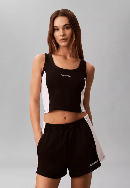 Calvin Klein Calvin Klein Kadın Pamuklu Logo Detaylı Dar Kesim Siyah Mayo LV00Q61152-UB1