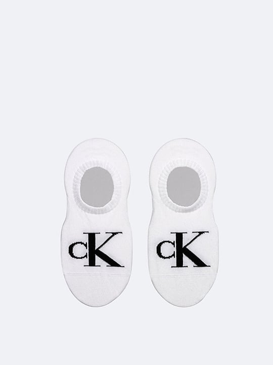 Calvin Klein Calvin Klein Kadın Pamuklu Yumuşak Kumaş CK Logo İşlemeli İkili Paket Beyaz Çorap C701228817-002