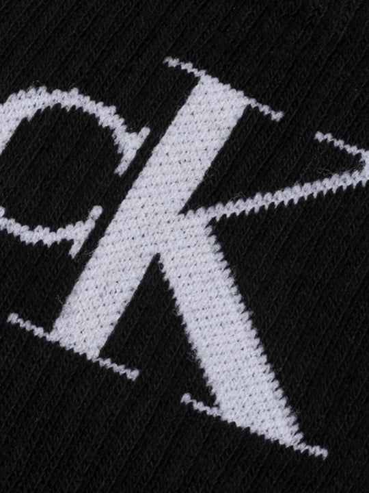 Calvin Klein Calvin Klein Kadın Pamuklu CK Logo Detaylı Uzun İkili Paket Siyah Çorap C701228811-001