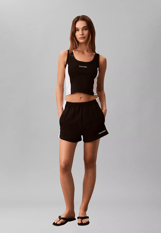 Calvin Klein Calvin Klein Kadın Pamuklu Logo Detaylı Dar Kesim Siyah Mayo LV00Q61152-UB1